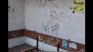 A girl is not shy to make a blowjob in public places