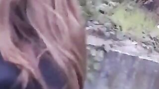 A girl is not shy to make a blowjob in public places