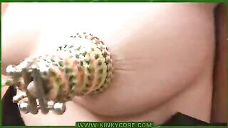 A girl got pierced pussy with needles. It was a new experience