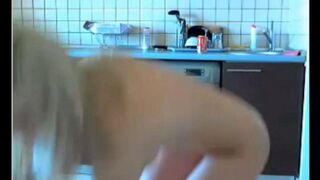Young beauty masturbates with her virginity in a video chat, getting horny