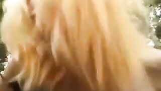 A young slut gets fucked outdoors in the park, loving every moment