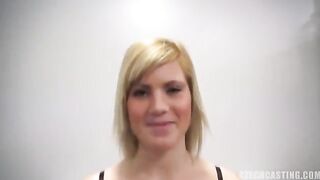 Young beautiful blonde at a porn casting, she is only 25 years old