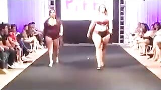 Fatty bitches run in swimsuits in front of the camera for no reason
