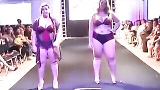 Fatty bitches run in swimsuits in front of the camera for no reason