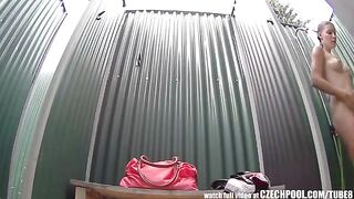 A spy camera was secretly filming a girl in the shower