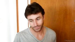 The guy went to visit a neighbor and they got intimate in the kitchen