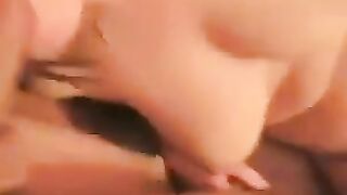 Spread legs to demonstrate the size of her vagina with clitoris