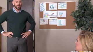 The pretty girl Cherie Deville fucks with her subordinated employee in the office