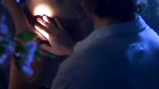 Night fog adds romance to sex with a beautiful brunette