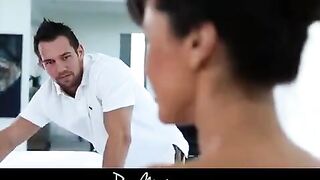Sexy woman has sex with her boyfriend in oil