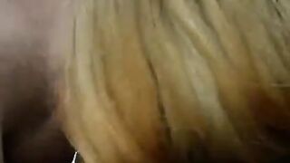 Winter blowjob on the street with a cute girl in stockings