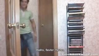 A young man shoots sex with his amateur companion