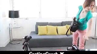 Cute teen with small tits gets fucked during her casting session