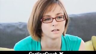 Cute teen with small tits gets fucked during her casting session