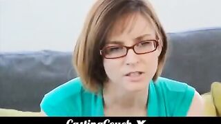 Cute teen with small tits gets fucked during her casting session