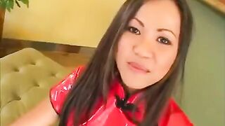 Korean girl makes a blowjob for two guys in an intense scene