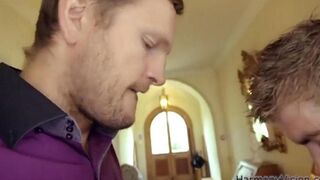 Cute woman tears up her virgin ass with two hard dicks