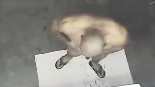 A man took shower and did not know that he was being filmed