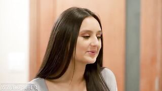 A hot brunette with a great ass is getting fucked in doggystyle