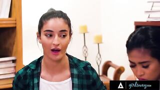 Two teenage babes, Emily and Ember, have a sudden urge for sex