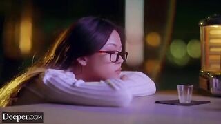 Petite chick Lulu Chu gets her pussy filled with BBC in a sensual scene