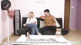 Blonde Latina Blanca gets her big tits covered with cum in an intense session