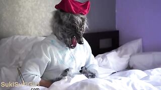 Petite girl in Red Riding Hood costume gets fucked by a passionate guy in an amateur video