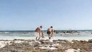 Two guys fucked Porn Mzhm on the beach in a hot threesome