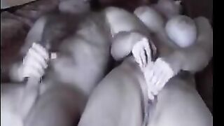 A fat woman was caught in a private moment by a hidden camera