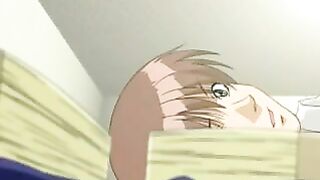 Hentai Girl with big eyes is professional in blowing dicks