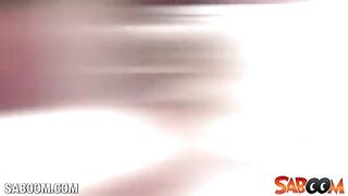 She greatly fucked herself with a big dildo in stockings