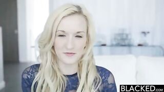 Fingered by a black guy while using a vibrator, a stunning blonde