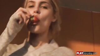 Undressed and sat on a dick, showcasing sweet teen +18 POV blowjob skills