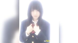 Hot Japanese schoolgirl masturbates wearing her uniform in the kinkiest way