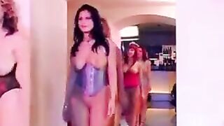 A group of guys fucked a girl with big natural tits on the couch