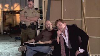 The boss fucks his subordinate on the table in his office