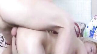 MILF in stockings fucks her son in ass at home