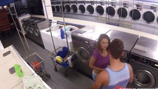 A man fucked pretty Dillion Harper in the laundry
