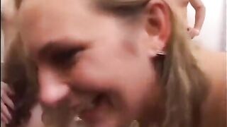 Hot students gangbang with milf group in wild party