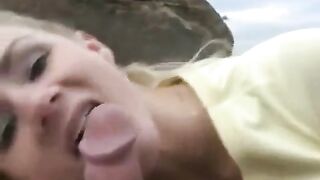 The girl became a sweet treat and got sperm on her face for dessert