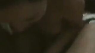 The chubby wife is dancing naked in front of her husband