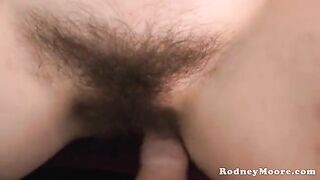 A cute woman with a hairy muff was fucked by her neighbor