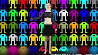 Sexy blondie dances on the strip club in front of a crowd