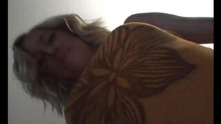 First creamy cum for a young blonde teen with natural tits