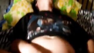 A cute girl has sex with her boyfriend, showcasing her tight pussy on camera