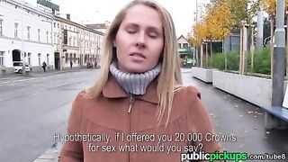 A blonde girl agreed to have sex for a new sofa, much like the daring encounters in HUNT4K videos