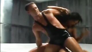 The fight ended with oil sex of beautiful brunette