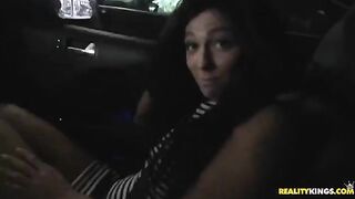 Guy finished on the face of a hot brunette after sex