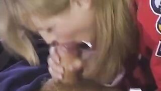 The fan gave the hockey player her ass to play with during the game
