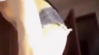 Hot Russian teen with huge natural boobs, stripping on webcam